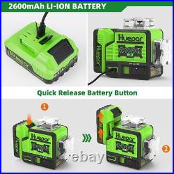 Huepar Laser Level Self Leveling 2x360°outdoor Bluetooth Green Beam Cross Line