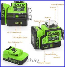 Huepar Laser Level Self Leveling 2x360°outdoor Bluetooth Green Beam Cross Line