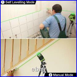 Huepar Laser Level with 2 Plumb Dots Cross Line Self Leveling Green Measure Tool