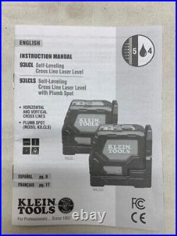 Klein Tools 93LCL Cross Line Laser Level IN HARD CASE