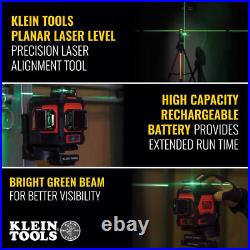 Klein Tools 93PLL Self-Leveling Laser Level, Green 3X360-Deg Planes, Rechargeabl