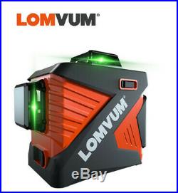 LOMVUM 3D Laser Level 12 Lines Green Beam 360° Vertical Horizontal Self-Leveling