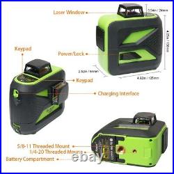 Laser Level 2360 degree Green Self Leveling USB Charge Use Li-ion Battery 602CG