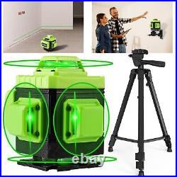 Laser Level 4D 360° Rotary Cross 16 Lines Self Leveling Measure Tool+Tripod+Case