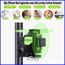 Laser Level 8 Lines Green Self Leveling 3D 360° Horizontal Vertical With Tripod