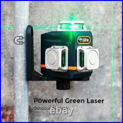 Laser Level Green 3D Cross Leveling Self Lines 12 Line 360 Measure Tool Rotary