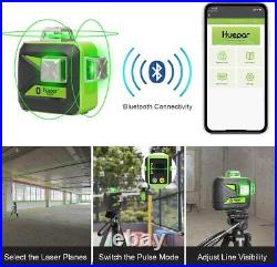 Laser Level Green Beam Bluetooth control 3D 360 Cross Line self leveling Huepar