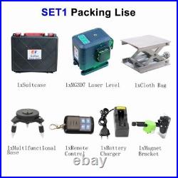 Laser Level Self-Leveling 360 Rotary Base Lifting Bracket Green 3D 12 Lines