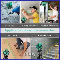 Laser Level Self Leveling 4X360° 4D Green Cross Line for Construction, 8 Brigh