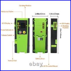 Laser level 360 Cross Line Green Beam Self leveling Li-ion Battery +Receiver Kit