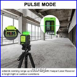 Laser level 360 Cross Line Green Beam Self leveling Li-ion Battery +Receiver Kit