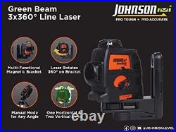 Level & Tool 40-6674 Self-Leveling 3 x 360° Laser with GreenBrite Technology