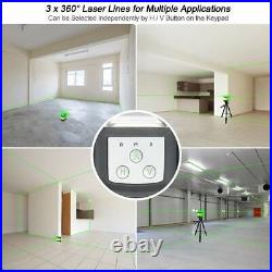 Measuring Tools 3D Cross Line Self-Leveling Laser Level Green With Spare Battery