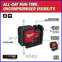 Milwaukee 3510-21 USB Rechargeable Green 3-Point Self-Leveling Laser