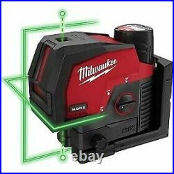 Milwaukee 3622-20 M12 Green Cross Line and Plumb Points Laser