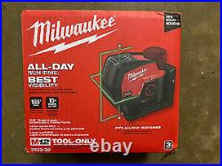 Milwaukee 3622-20 M12 Green Cross Line and Plumb Points Laser