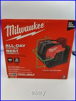 Milwaukee 3622-20 M12 Green Laser Cross Line & Plumb Point New Tool Only, New
