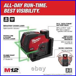 Milwaukee 3622-21 M12 12V Green 125 ft. Cross Line / Plumb Point Laser Level Kit