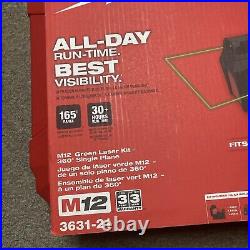 Milwaukee 3631-21 M12 12V 360 Single Plane Green Laser Level Kit Brand New