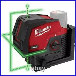 Milwaukee Li-Ion Cordless Green 125 ft. Cross Line and Plumb Points Laser Level
