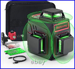 Motovera Green 3D Laser Level Self-Leveling, 3X360°, USB-C Charging