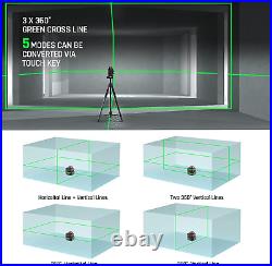 Motovera Green 3D Laser Level Self-Leveling, 3X360°, USB-C Charging