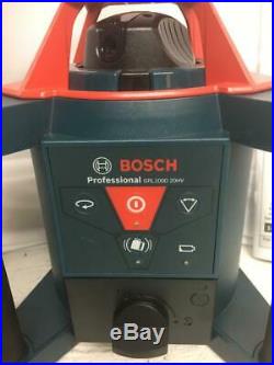 NEW Bosch GRL1000-20HV Self-Leveling Rotary Laser Tripod Grade Rod Receiver