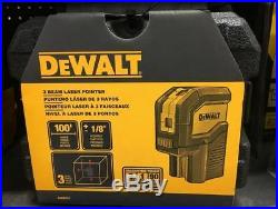 NEW DEWALT DW08302 100-Feet Self-Leveling 3 Beam Laser Pointer with Batteries