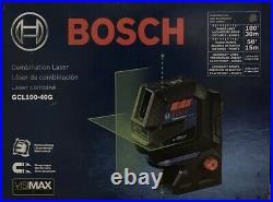 New! Bosch Gcl100-40g Visimax Combination Laser 4 Times Brighter Ships Free