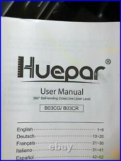 New Huepar 3D 360 Degree Self Leveling Cross Line Laser Level B03CG