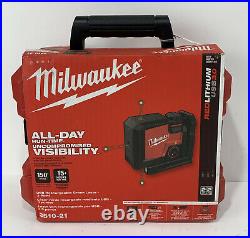 OPEN BOX- Milwaukee 3510-21 USB Rechargeable Green 3-Point Laser Black/Red