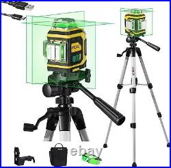 PREXISO Rechargeable 360° Self Leveling Green Laser Level with Tripod Automatic
