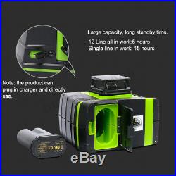 Pro Exact 12 Line Laser Level Self Leveling 3D 360° Rotary Cross Measure Tools