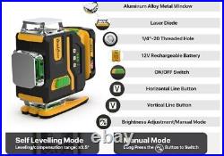 Professional Laser Leveler 4 x 360 Wireless 12v with Remote Case and Accessories