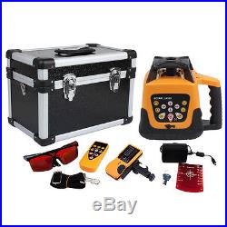 Red Beam Rotary Laser Level Self-Leveling 500m Range with1.63M Tripod & 5M Staff