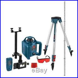 Rotary Laser Level 800 Ft Self Leveling 5 Pc Kit Tripod Rod Laser Reconditioned