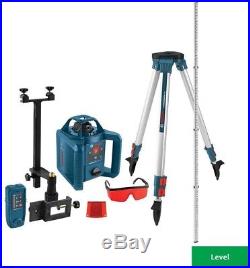 Rotary Laser Level 800 Ft Self Leveling 5 Pc Kit Tripod Rod Laser Reconditioned