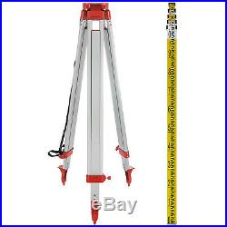 Rotary Red Laser Level + Tripod + Staff Self Leveling Construction Measuring Kit