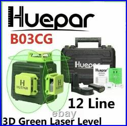 SALE! Huepar B03CG laser level multi lines Green Self-Leveling 3D 360 12 lines