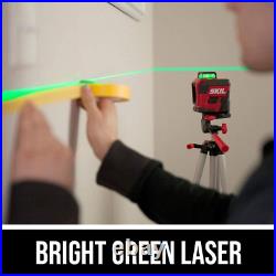 SKIL 100ft. 360 Green Self-Leveling Cross Line Laser Level with Horizontal a