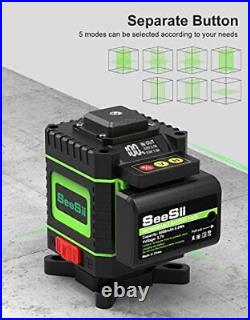 Seesii 12 Lines 3D Laser Level with Digital Display Self-leveling 3x 360° Gre