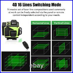 Seesii 16 Lines 4D Laser Level Green Beam Laser Self-Leveling 4x360 Cross Laser