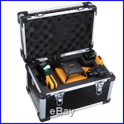 Self-leveling Green Beam Laser Level Rotating Remote Control Tripod Staff Case