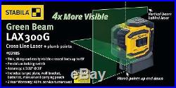Stabila 03185 LAX300G Green Beam Cross Line Plus Plumb Dots Laser Level